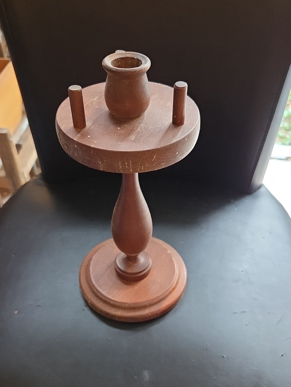 Wooden Candle Holder Pedestal - Brown